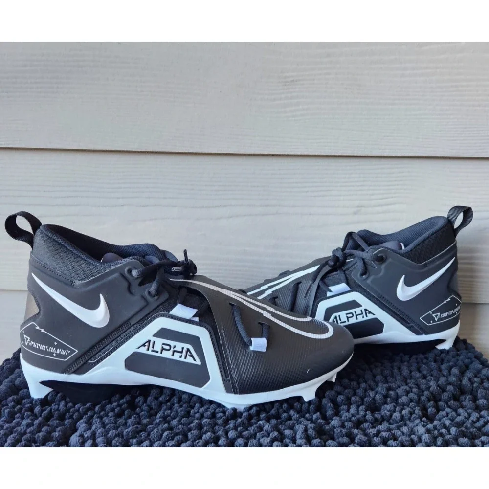 Men's Nike Alpha Menace Pro 3 Mid Football Cleats Black CT6649-001 Size 11